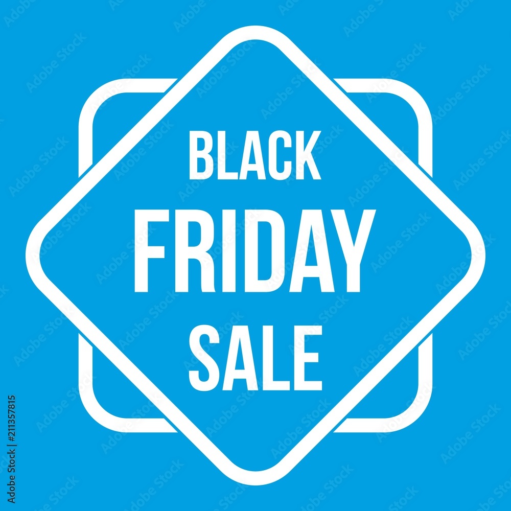 Black Friday sale sticker icon white isolated on blue background vector illustration Black Friday sale sticker icon white isolated on blue background vector illustration
