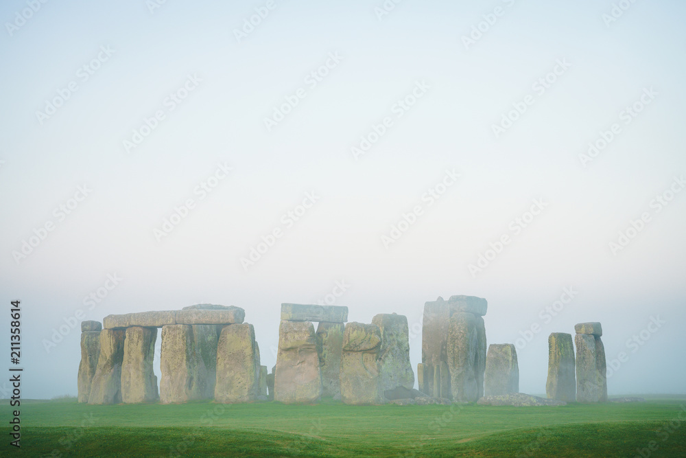 Stonehenge with morning mist | England