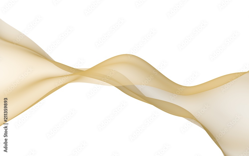 Abstract yellow wave. Bright yellow ribbon on white background. Yellow color scarf. Abstract yellow smoke. Raster air background. 3D illustration Abstract yellow wave. Bright yellow ribbon on white background. Yellow color scarf. Abstract yellow smoke. Raster air background. 3D illustration