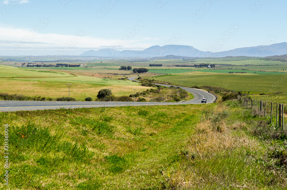 Countryside towards Hermanus landscape, travel South Africa