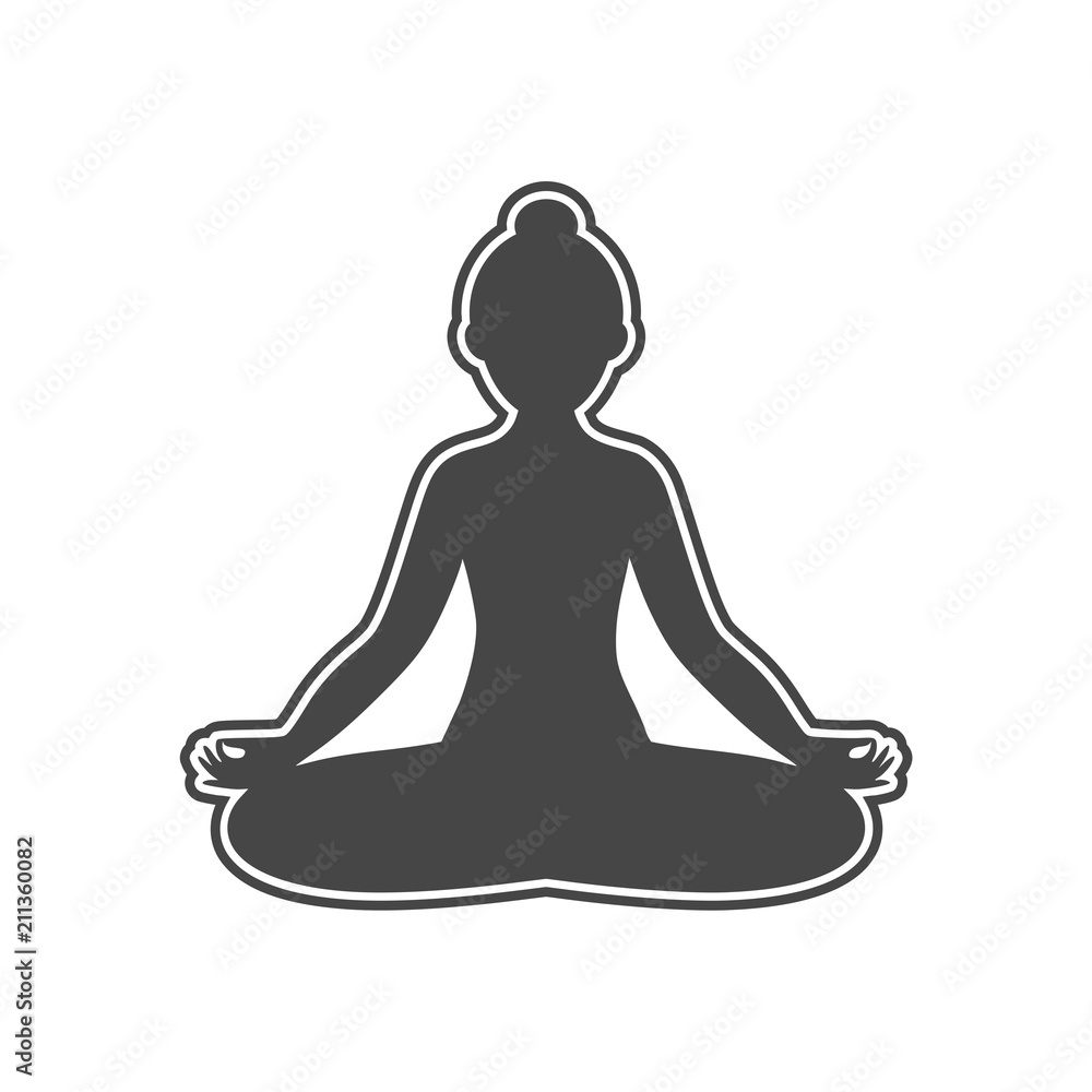 Yoga meditation zen pose logo silhouette symbol icon Yoga meditation zen pose logo silhouette symbol icon