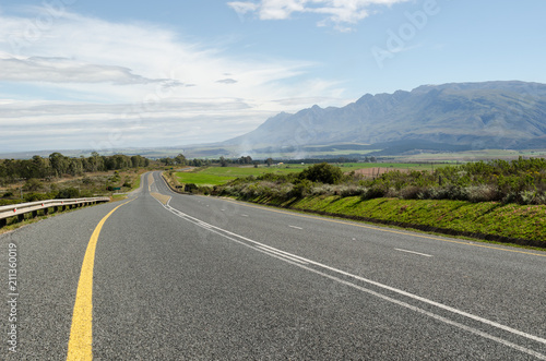 Countryside towards Hermanus landscape, travel South Africa