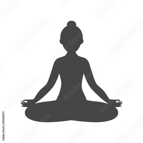 Yoga meditation zen pose logo silhouette symbol icon