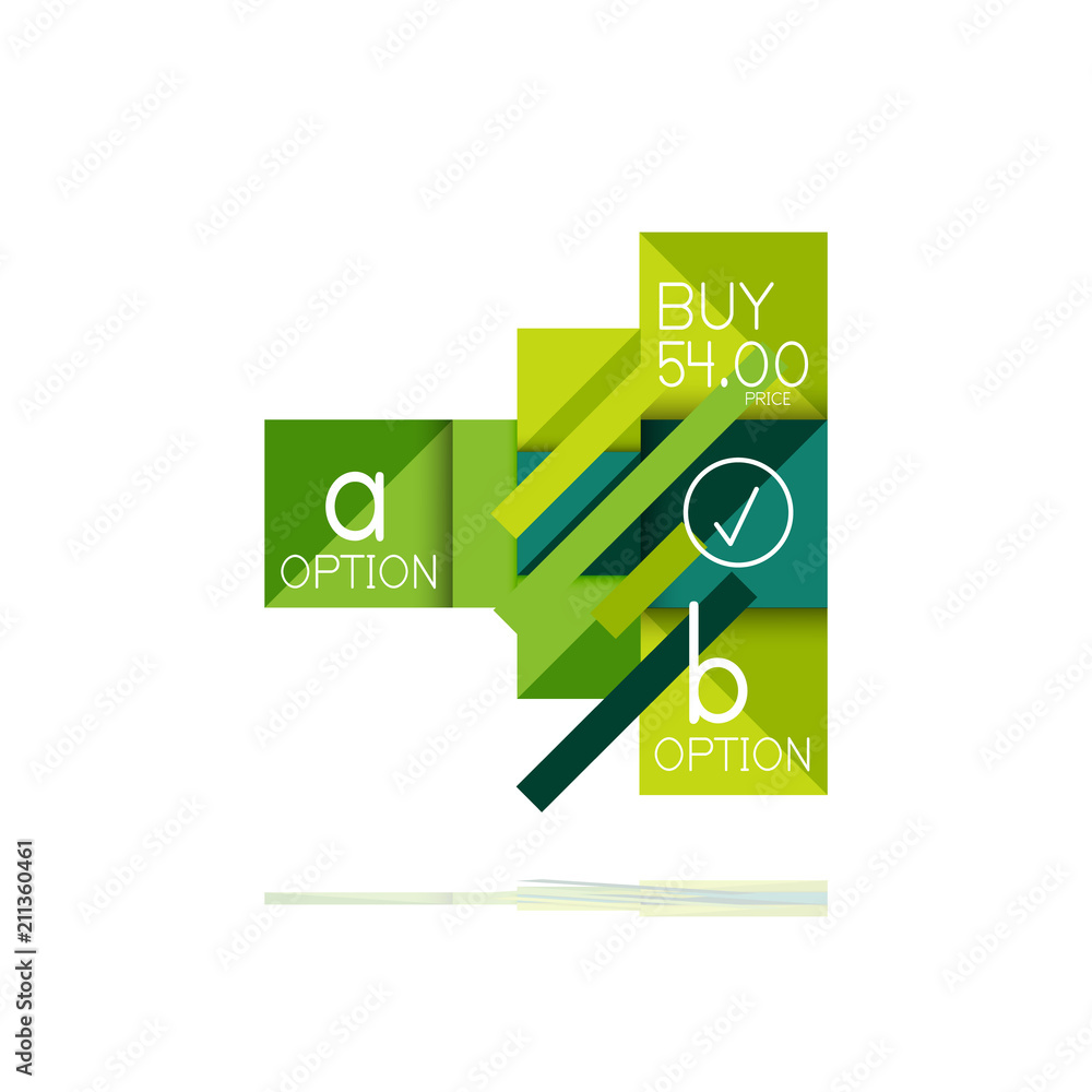Square option infographic banner. Data and information visualization, geometric design Square option infographic banner. Data and information visualization, geometric design