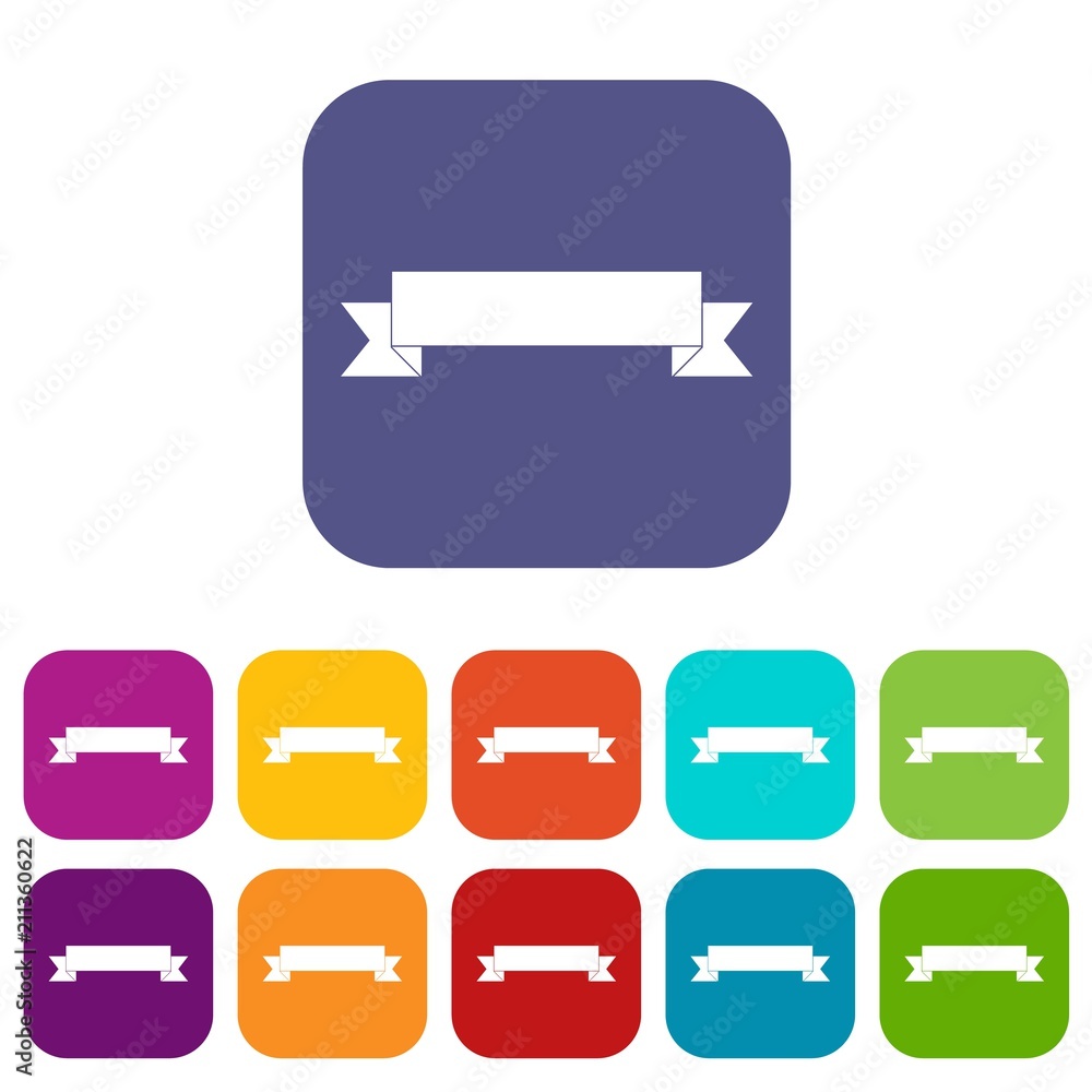 Ribbon icons set vector illustration in flat style in colors red, blue, green, and other Ribbon icons set vector illustration in flat style in colors red, blue, green, and other