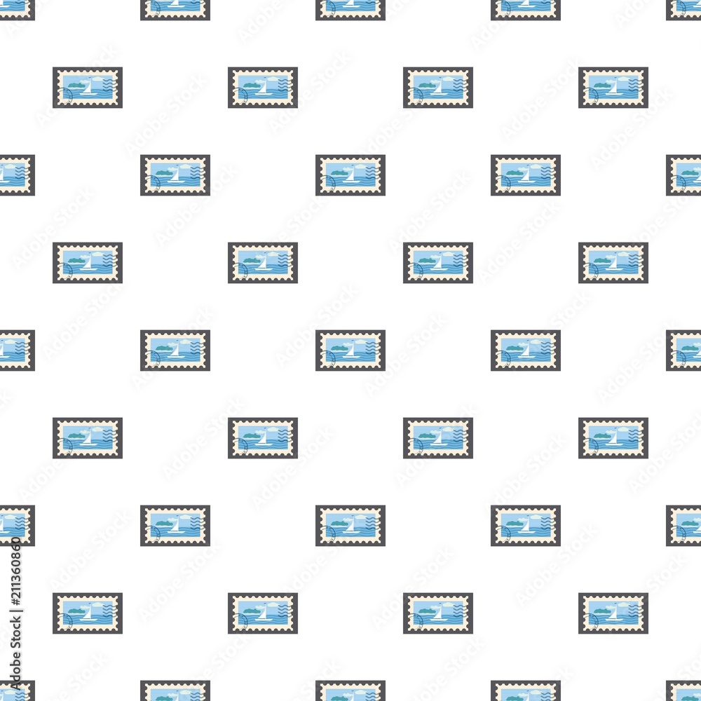 Marine stamp pattern seamless repeat in cartoon style vector illustration Marine stamp pattern seamless repeat in cartoon style vector illustration