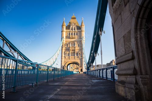 Empty Tower Bridge in London  England