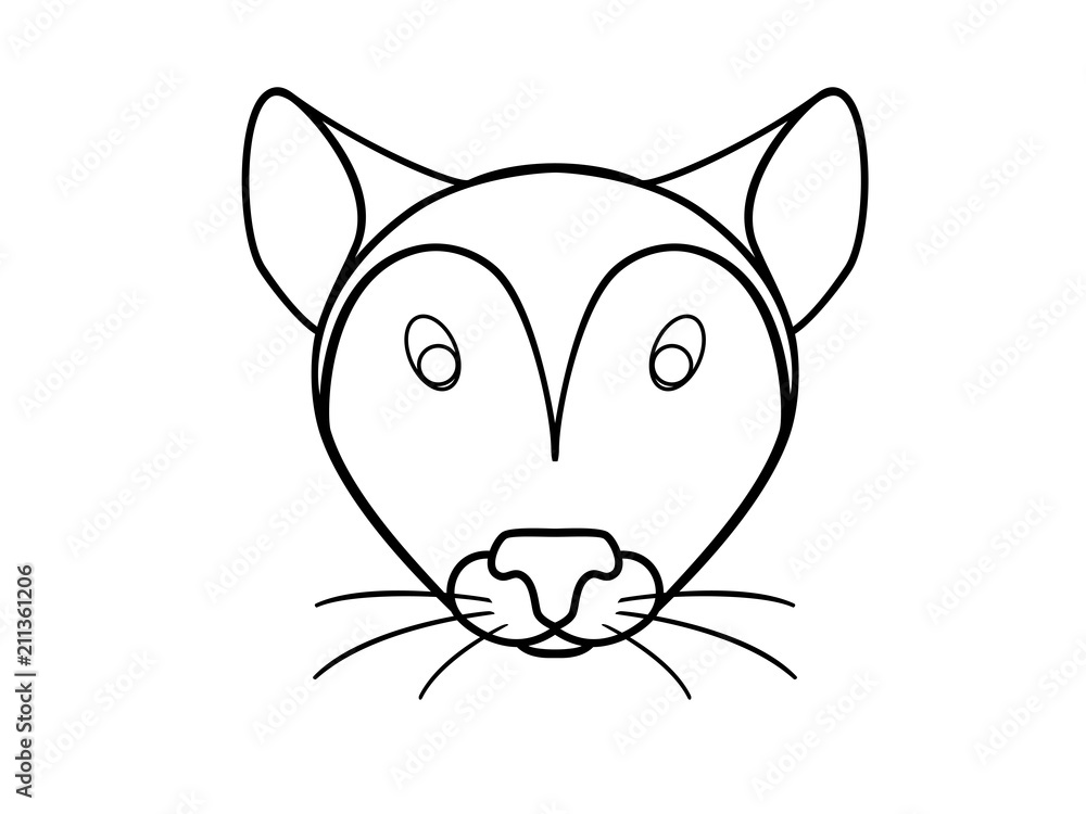 Obraz premium Mouse, mouse head, rodent. Rat. Decorative rat, hamster. Line drawing for coloring. Children's picture.