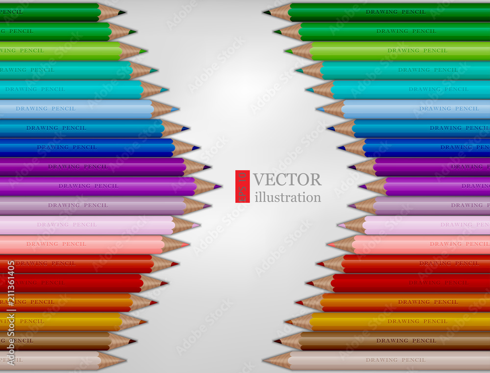 Arrow shape of rainbow colored pencils on white background. Arrow shape of rainbow colored pencils on white background.