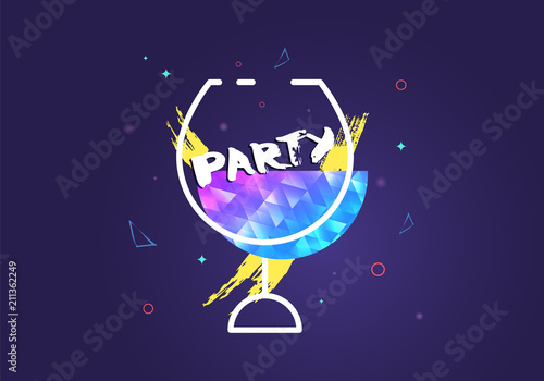 Party violet shine dark banners. Vector illustration.