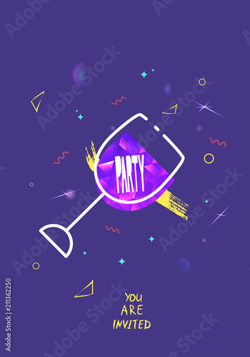 Party violet shine dark banners. Vector illustration.