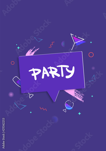 Party violet shine dark banners. Vector illustration.