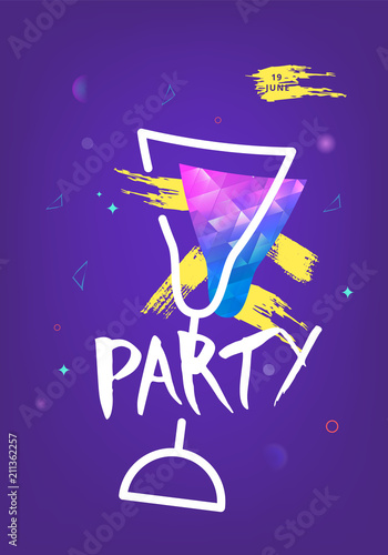 Party violet shine dark banners. Vector illustration.