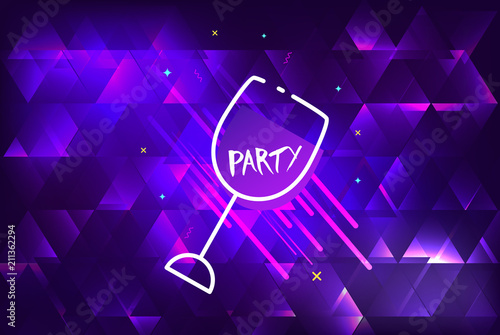 Party violet shine dark banners. Vector illustration.