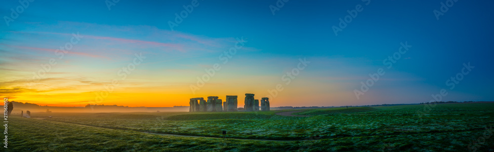 Panorama of Stonehenge in winter | England