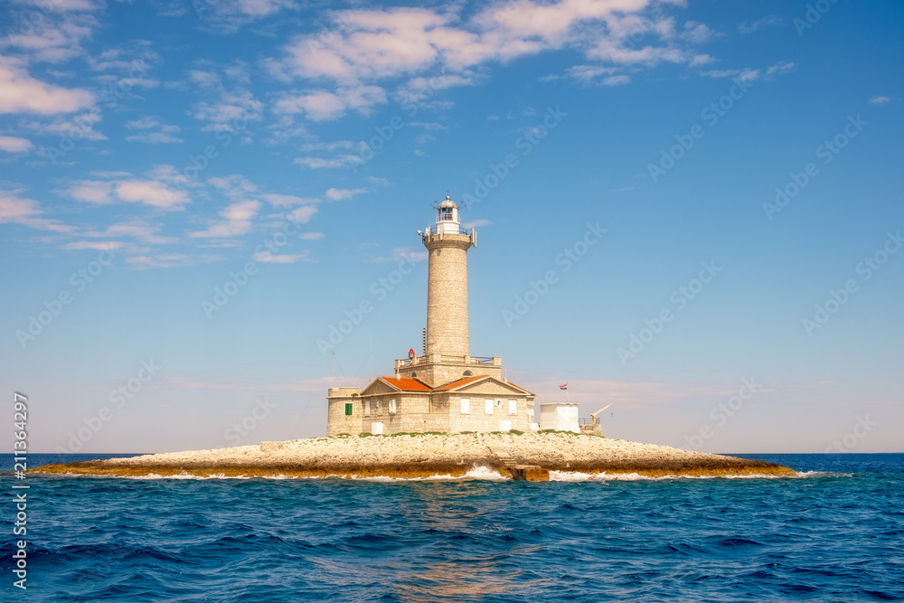 Ocean lighthouse on Istria penninsula, Croatia