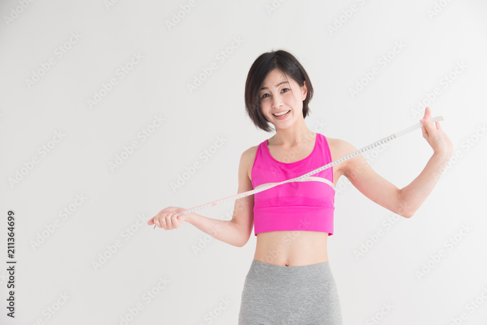エクササイズ・女性・白バック エクササイズ・女性・白バック