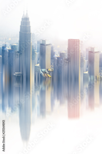 Photography modern skyscrapers cityscape