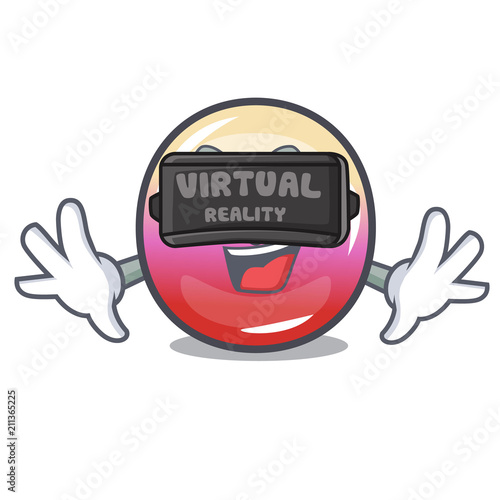 Virtual reality jelly ring candy mascot cartoon