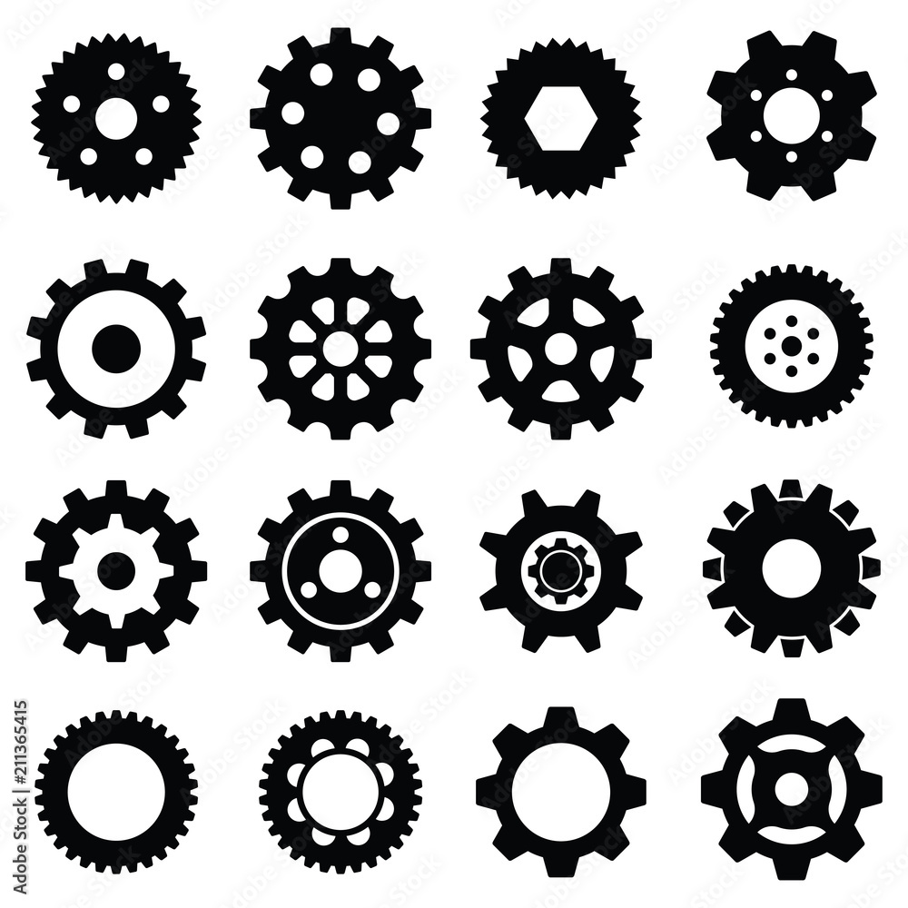 Gears Mechanic Machine Symbol Icon Isolated Gears Mechanic Machine Symbol Icon Isolated