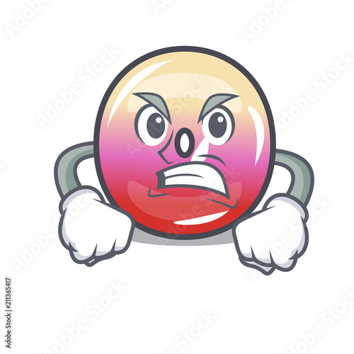 Photo Angry jelly ring candy mascot cartoon