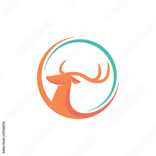 Roe Deer Logo Head Circle Symbol