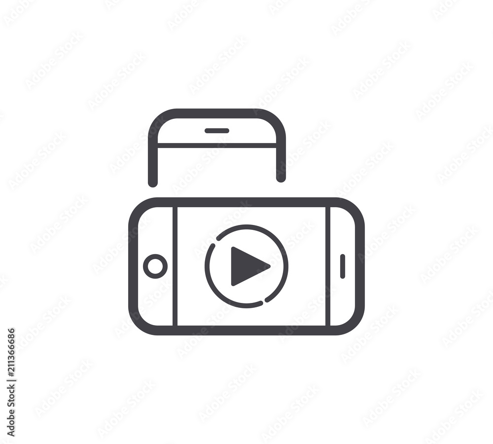 Video Player Line Icon. Editable Stroke Video Player Line Icon. Editable Stroke