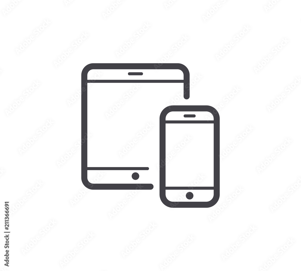 Responsive Device Line Icon. Editable Stroke Responsive Device Line Icon. Editable Stroke