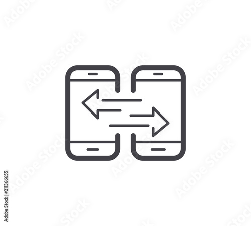 Data Exchange Line Icon. Editable Stroke