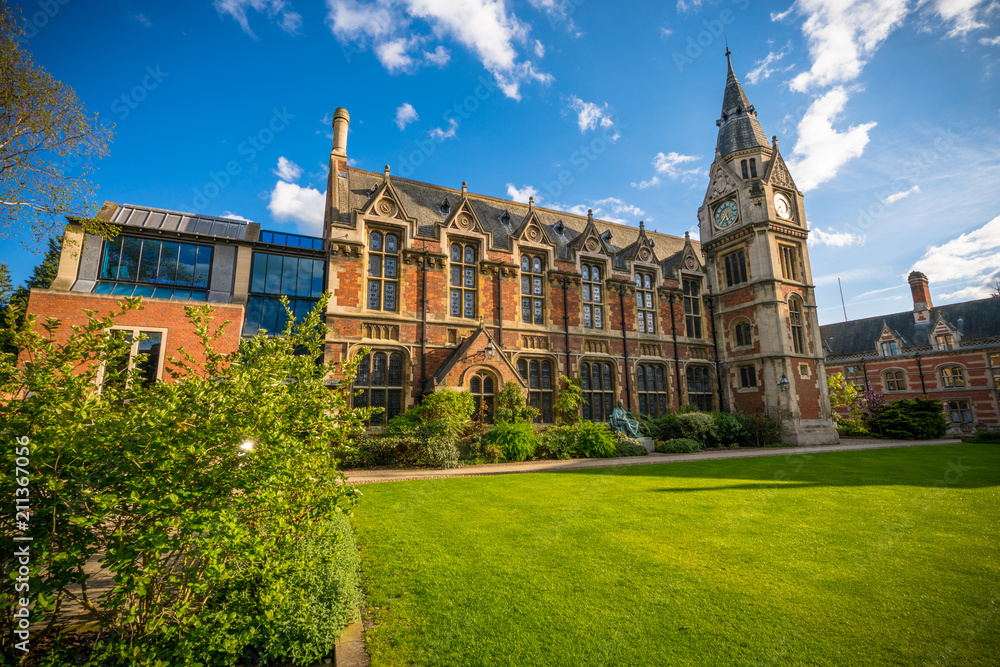 Fototapeta premium The old library and clock tower in Cambridge, England 