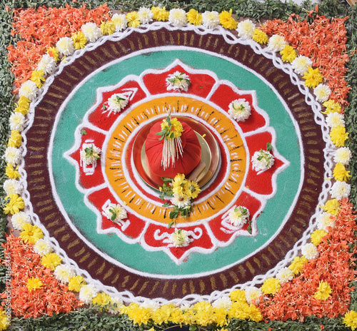 Indian Traditional Colorful rangoli