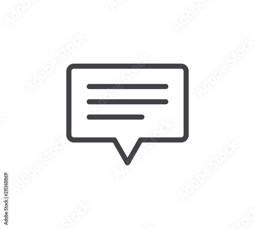 Text Message Line Icon. Editable Stroke.
