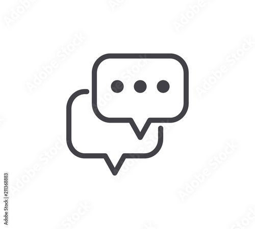 Social Talk Line Icon. Editable Stroke.