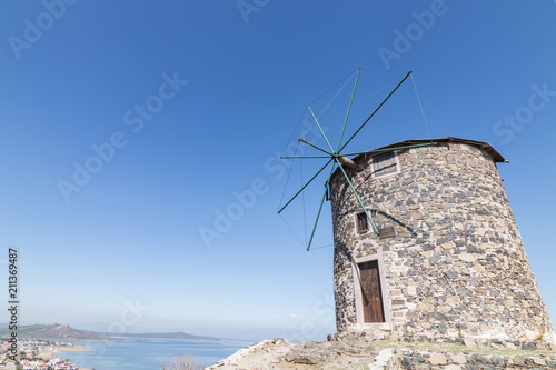 Historical Windmill in Cunda, Ayvalik, Turkey