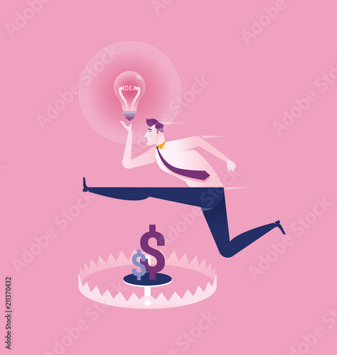 Money trap the idea. business Concept illustration