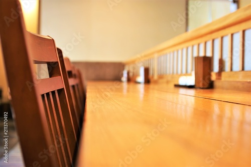 日本の料亭のカウンター