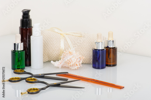 Hair-cutting shears and thinning shears with hair products