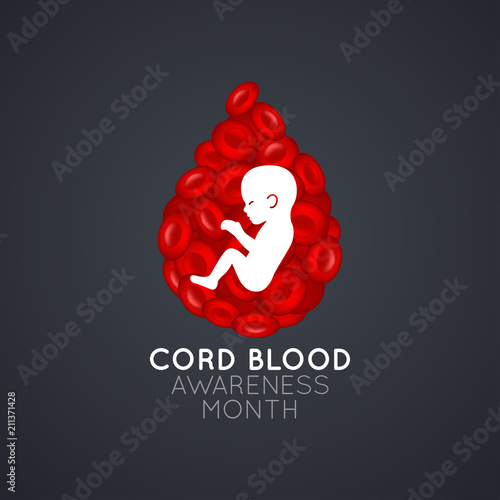 Cord Blood Awareness Month vector logo icon illustration