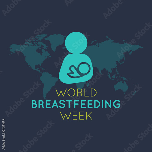 World Breastfeeding Week vector logo icon illustration