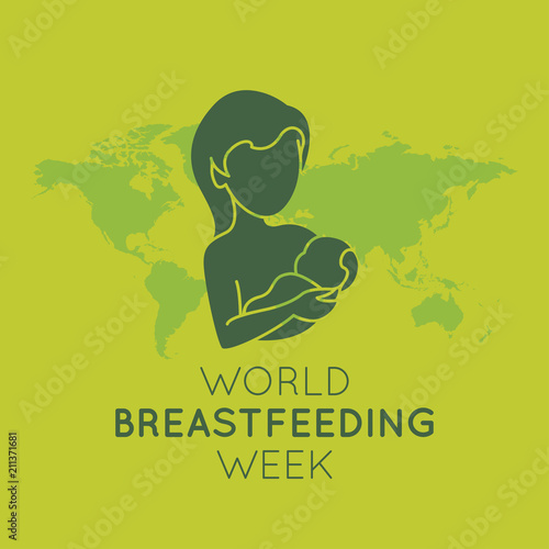 World Breastfeeding Week vector logo icon illustration