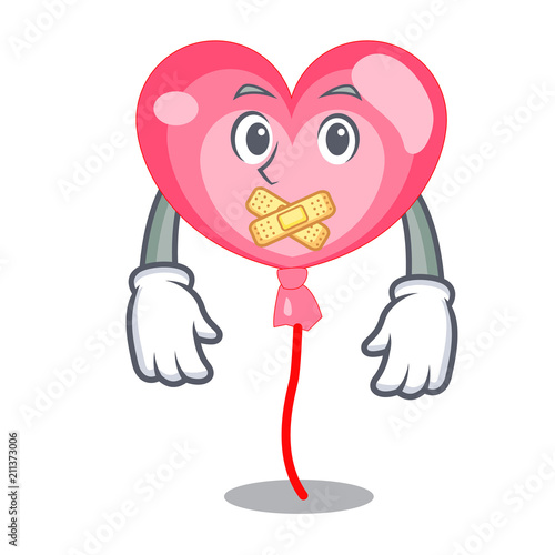 Silent ballon heart mascot cartoon
