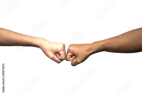 Fist strong on white background.