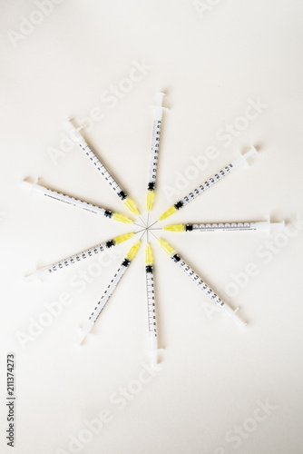 Fine syringes for use in medicine photo