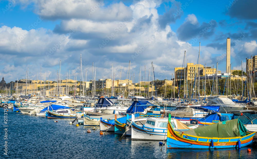 Yachts in Valetta Marina, Malta