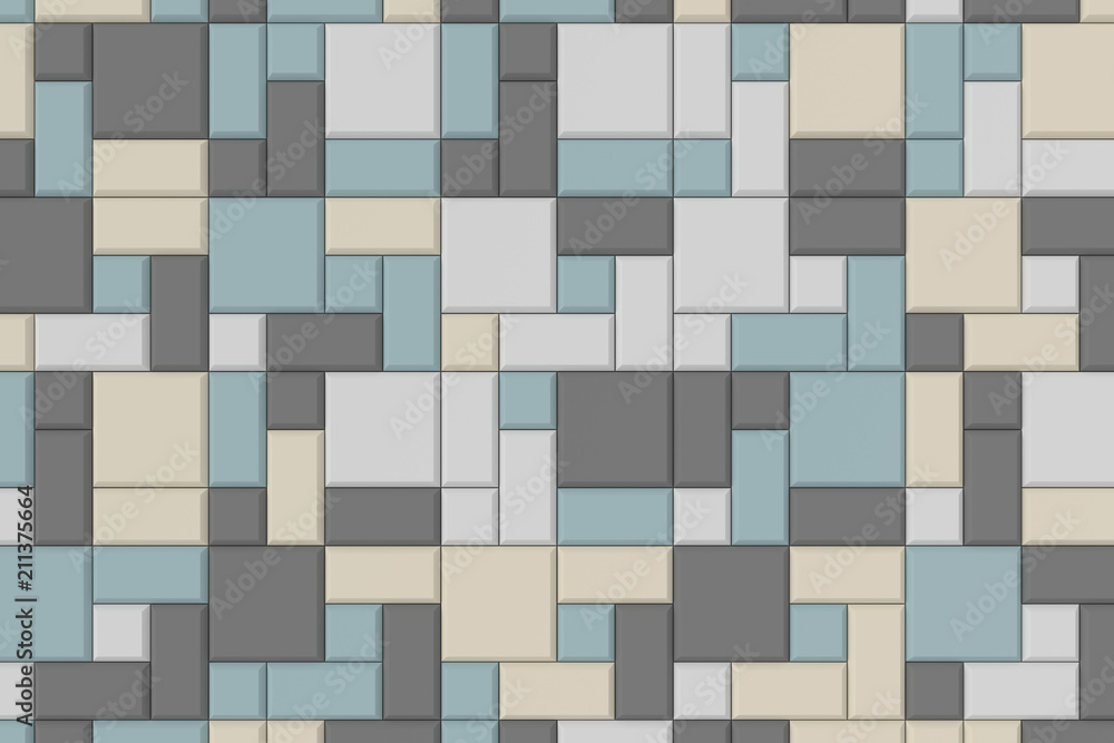 Modern tile wall. 3D rendering. Modern tile wall. 3D rendering.