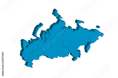 Mapa azul de Rusia.