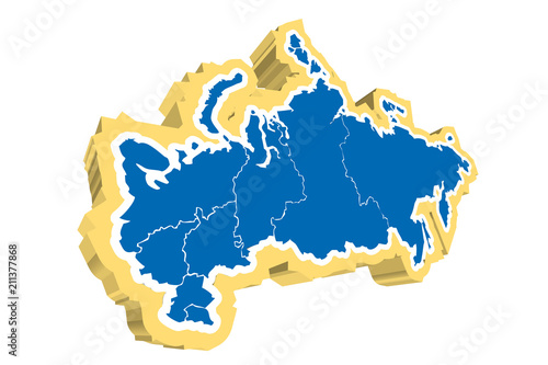 Mapa azul de Rusia.