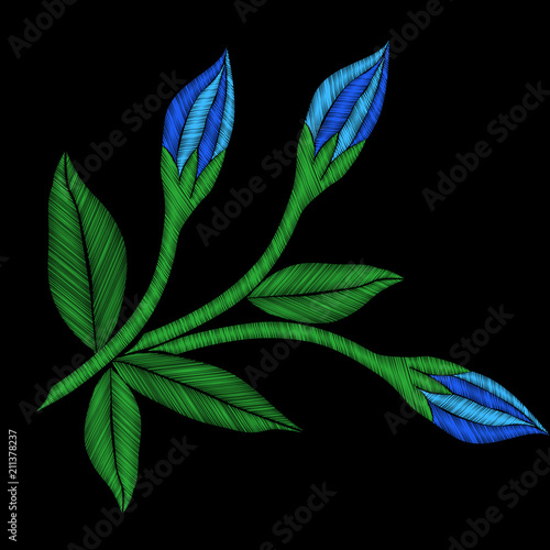 Embroidery colorful trend floral pattern with flower and leaf