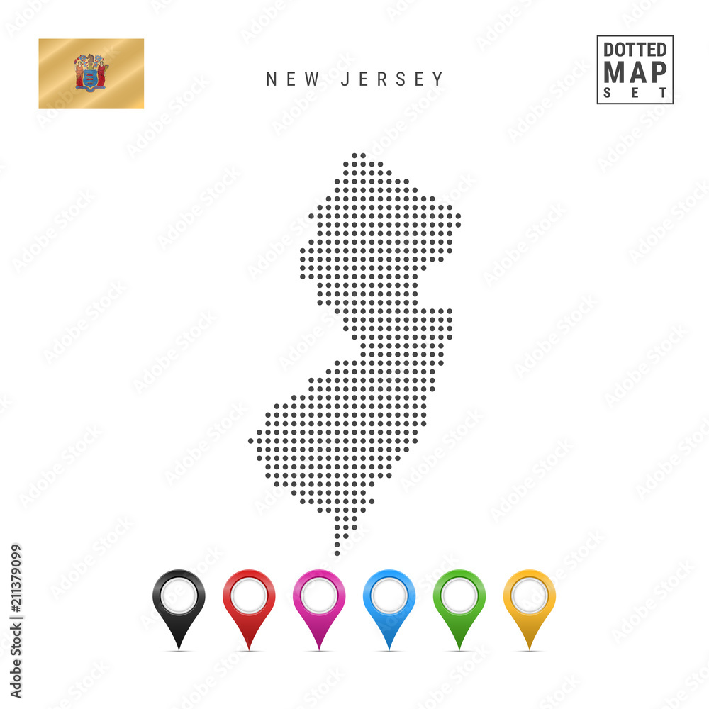 Dots Pattern Vector Map of New Jersey. Stylized Silhouette of New