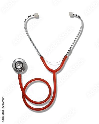 Stethoscope isolated on white background with shadow